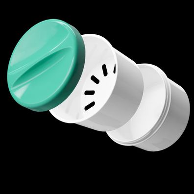 PP Einweg Zahnprothesenbecher, weiß, grün, 250 ml Füllmenge