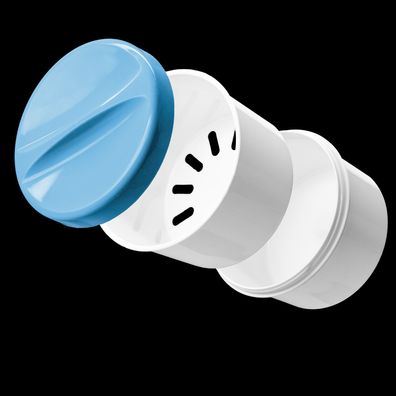 PP Einweg Zahnprothesenbecher, weiß, hellblau, 250 ml Füllmenge