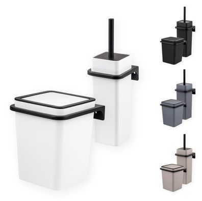 bremermann 2tlg. Bad-Set SAVONA Softtouch inkl. Wandhalterung, eckig