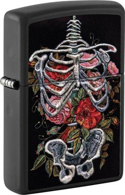 Zippo Feuerzeug schwarz 3D Stickdesign Skelett 60006891