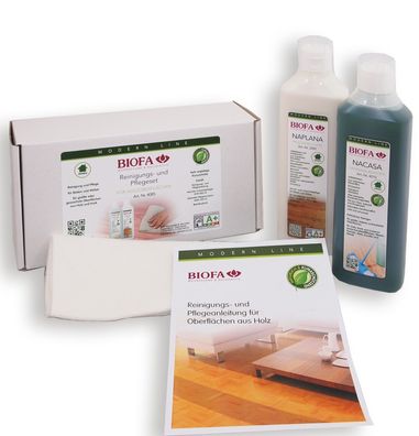 BIOFA Reinigungs- und Pflegeset für Holzoberflächen 4085