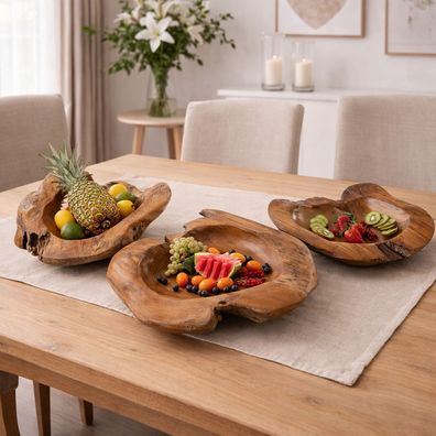 Schale Premium BOWL ca.: 40cm Durchmesser Teak-Wurzelholz handmade massiv Holz