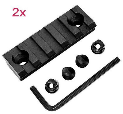 2x 5 Slot Jagd Weaverschiene für Keymod Picatinny Montage Ultraleicht Neu H