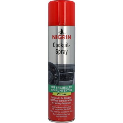 NIGRIN Cockpit Spray Zitronen Duft Cockpit Pflege Reiniger Kfz Auto 400ml