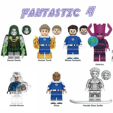 Superhelden Marvel Fantastic 4 F4 SilverSurfer Torch Storm Bausteine LxxO kompatibel