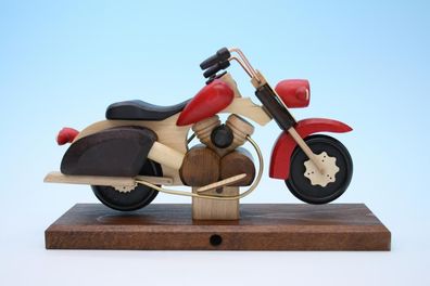 Räucherfigur Motorrad Chopper rot BxHxT 27x18x8cm NEU Räuchermann Schnee Rauchman