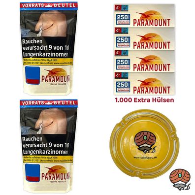 Paramount Volumentabak Beutel 2x 170g, Hülsen, Glasascher