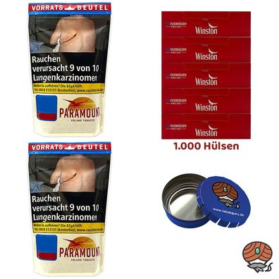 Paramount Volumentabak Beutel 2x 170g, 1000 Winston Hülsen, Ascher