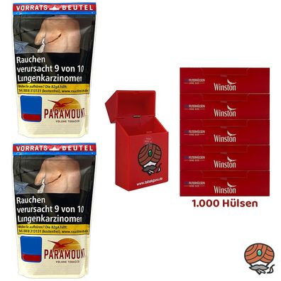 Paramount Volumentabak Beutel 2x 170g, 1000 Winston Hülsen, Box