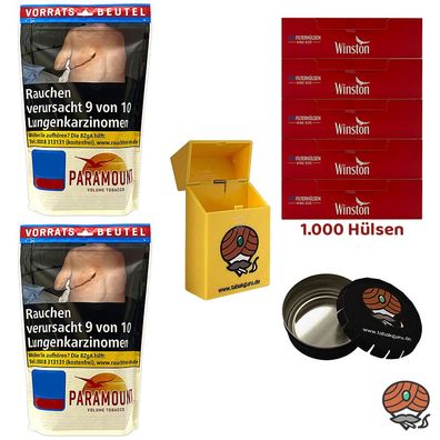 Paramount Volumentabak Beutel 2x 170g, 1000 Winston Hülsen, Zubehör