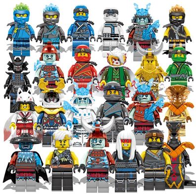 Set mit 24 Ninjago Minifiguren Kai Jay Sensei Wu Meister Bausteine Spielzeug S