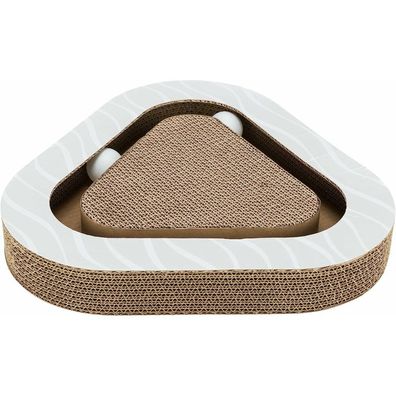 Trixie Scratching Cardboard With Balls, Catnip, 36 X 5 X 36/36 Cm, Brown, 0.4 Kg