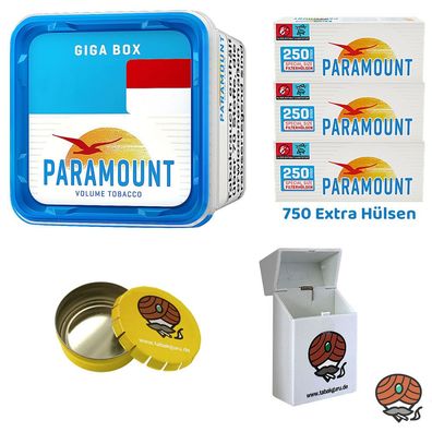 Paramount Blue Volumentabak Giga Box 230g, Blue Extra Hülsen, Ascher, Zube