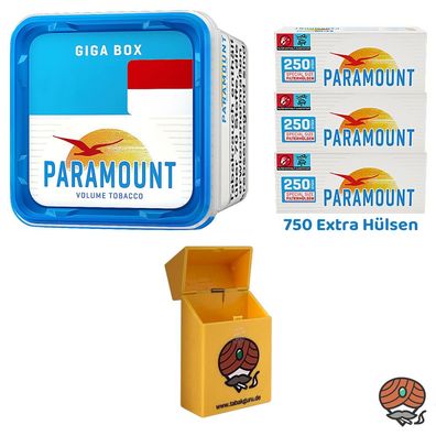 Paramount Blue Volumentabak Giga Box 230g, 750 Blue Extra Hülsen, Zubehör