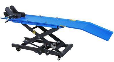 Mini-Scherenbühne, Motorradhebebühne, 360kg, Fußbedienung blau, 02059
