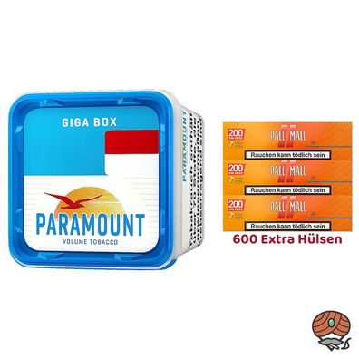 Paramount Blue Volumentabak Giga Box 230g, Pall Mall Allround Xtra Hülsen