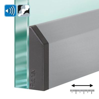 Planet KG-S schmal Bodentürdichtung Glastürdichtung Edelstahl matt Rauchdicht