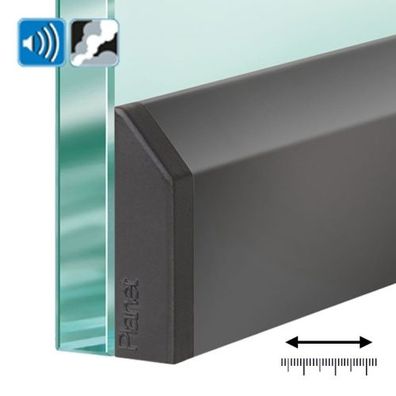 Planet KG-S schmal Bodentürdichtung Glastürdichtung schwarz matt Abdichtung