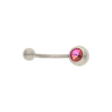 JuwelmaLux Bauchnabelpiercing Titan mit synth. Zirkonia rosa-bunt JL30-01-2038