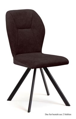 Esszimmerstuhl (2er-Set) Delta 51x92x60 Schwarz/Espresso
