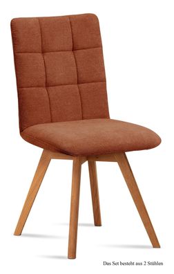 Esszimmerstuhl (2er-Set) Dinny 47x91x60 Eiche geölt/Cognac