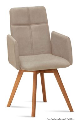 Armlehnstuhl (2er-Set) Dinah 52x92x60 Eiche geölt/Natur