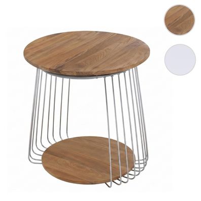 MCA Couchtisch HWC-P60, Beistelltisch Kaffetisch Loungetisch, Metall MDF rund Ø 50cm