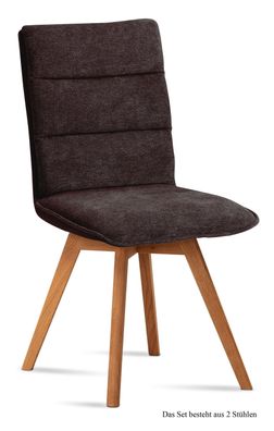 Esszimmerstuhl (2er-Set) Dobra 47x92x60 Eiche geölt/Espresso