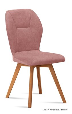 Esszimmerstuhl (2er-Set) Donia 51x92x60 Eiche geölt/Rosewood