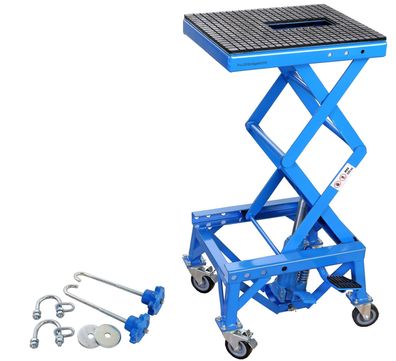 Enduro - Motorradlift 135kg mit Fußpumpe, blau, 00584
