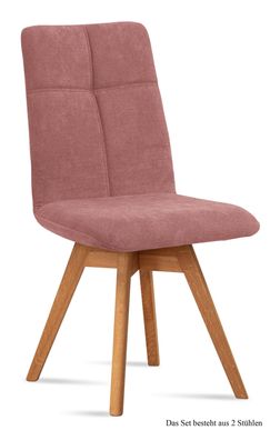 Esszimmerstuhl drehbar (2er-Set) Dorea 47x92x60 Eiche geölt/Rosewood