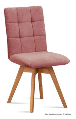 Esszimmerstuhl drehbar (2er-Set) Doria 47x91x60 Eiche geölt/Rosewood