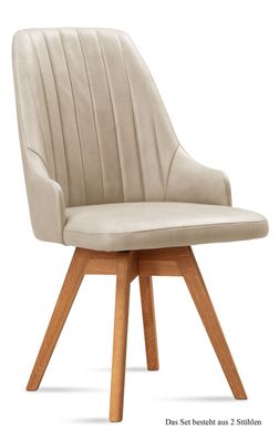 Esszimmerstuhl drehbar (2er-Set) Dotti 52x91x60 Eiche geölt/Natur