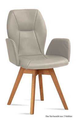 Armlehnstuhl drehbar (2er-Set) Draia 58x92x60 Eiche geölt/Natur