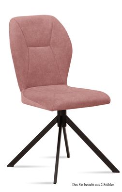 Esszimmerstuhl (2er-Set) Dusca 51x92x60 Schwarz/Rosewood