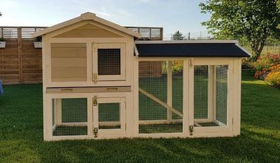 Hasenstall BIG BUNNY Kaninchenstall Hasenkäfig Holz Stall Käfig Hase Kaninchen