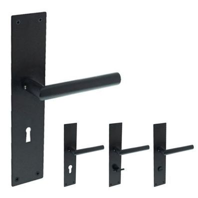 Langschildgarnitur Intersteel Jura schwarz matt Türdrücker Klinke