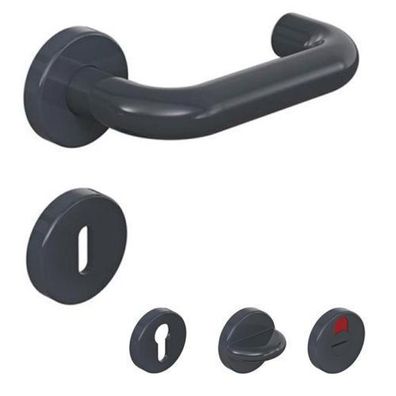 HEWI 111 Rosettengarnitur Kunststoff anthrazitgrau Türdrücker Drückergarnitur