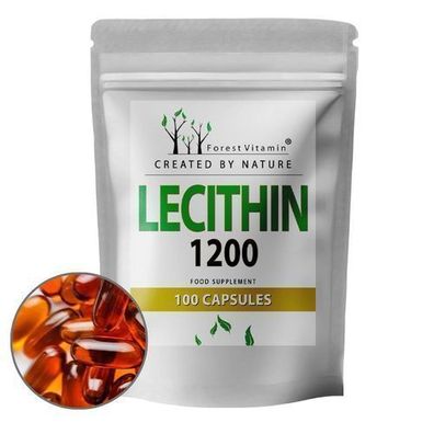 Lecithin 1200mg - 100 Kapseln - Sojalecithin - Mit Vitamin E - Forest Vitamin