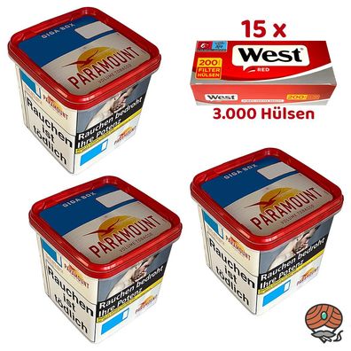 Paramount Volumentabak Giga Box 3x 230g, 3000 West Hülsen