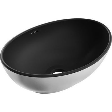 Mexen Elza Aufsatzwaschbecken 40 x 33 cm, Schwarz matt/Silber - 21014024