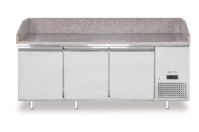 Pizzakühltisch mit Granitarbeitsplatte, 3-türig, Arktic, 375L, Granit, 230V/400W,