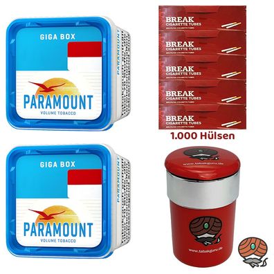 Paramount Blue Volumentabak Giga Box 2x 230g, Break Hülsen, Autoascher