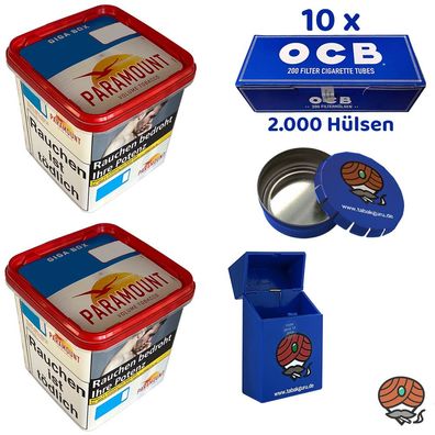 Paramount Volumentabak Giga Box 2x 220g, 2000 OCB Hülsen, Zubehör