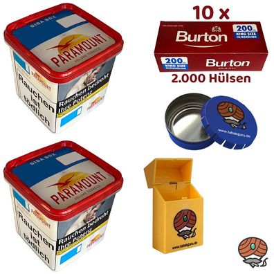 Paramount Volumentabak Giga Box 2x 230g, 2000 Burton Hülsen, Zubehör