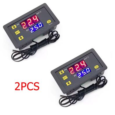 2X Thermostat LED Temperaturregler Schaltregler Thermometer 12V 24V 220V DE´