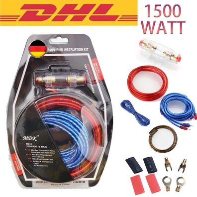 1500W Kabelset Anschluß Endstufe Verstärker AMP Subwoofer Kabel Wire Auto Audio