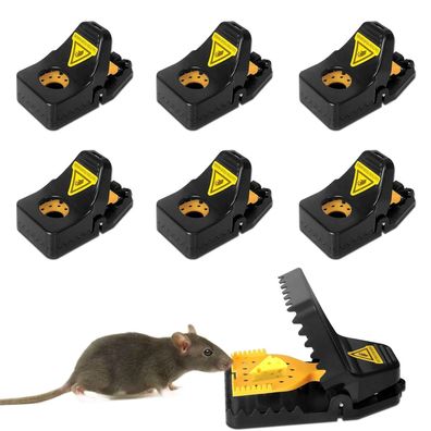 6 Stück Profi Mausefalle Schlagfalle - Verbesserte Faux Käse Pedal Mausefalle