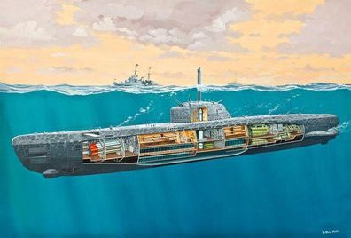Revell Deutsches U-Boot Typ XXI mit Interieur 1:144 Revell 05078 Bausatz