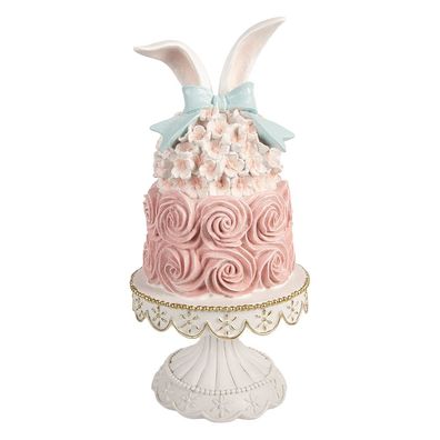 Clayre & Eef Dekorationsfigur Kuchen Ø 17x35 cm Weiß Kunststoff (Gr. Ø 17x35 cm)